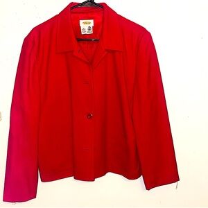 Talbots Red Wool Women’s Blend Jacket Size: 14